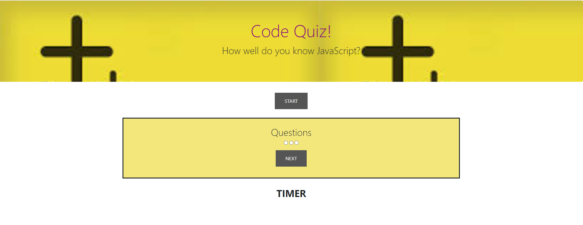 image of Code Quiz app